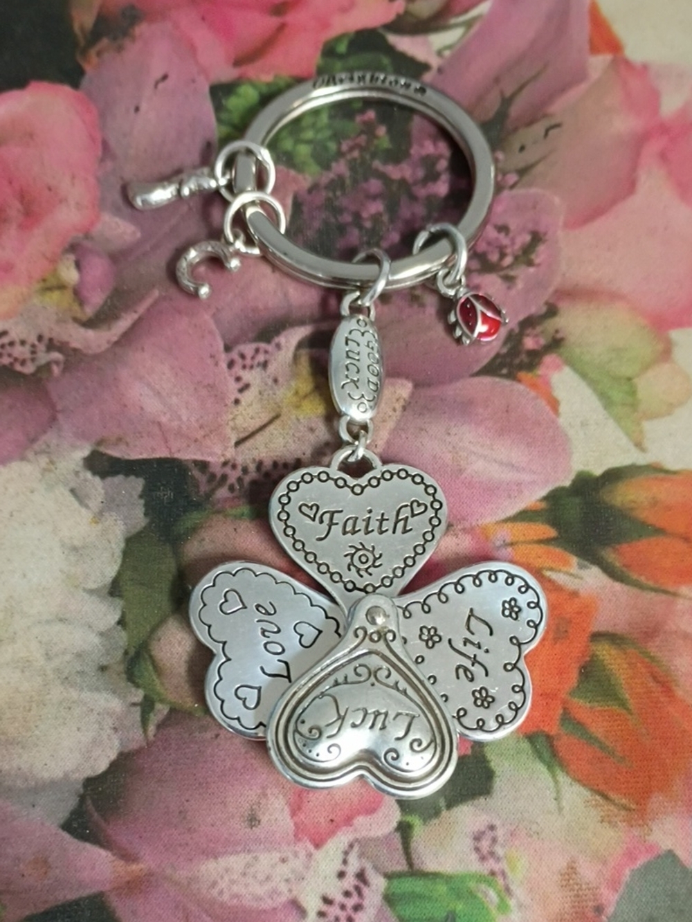 ❤️BRIGHTON Good Luck Clover Heart Shooting Star Ladybug, Horseshoe Keychain FOB